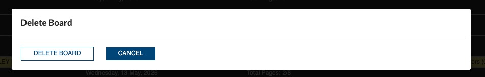 Delete Board confirmation