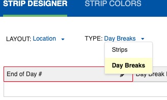 Day Breaks type selection