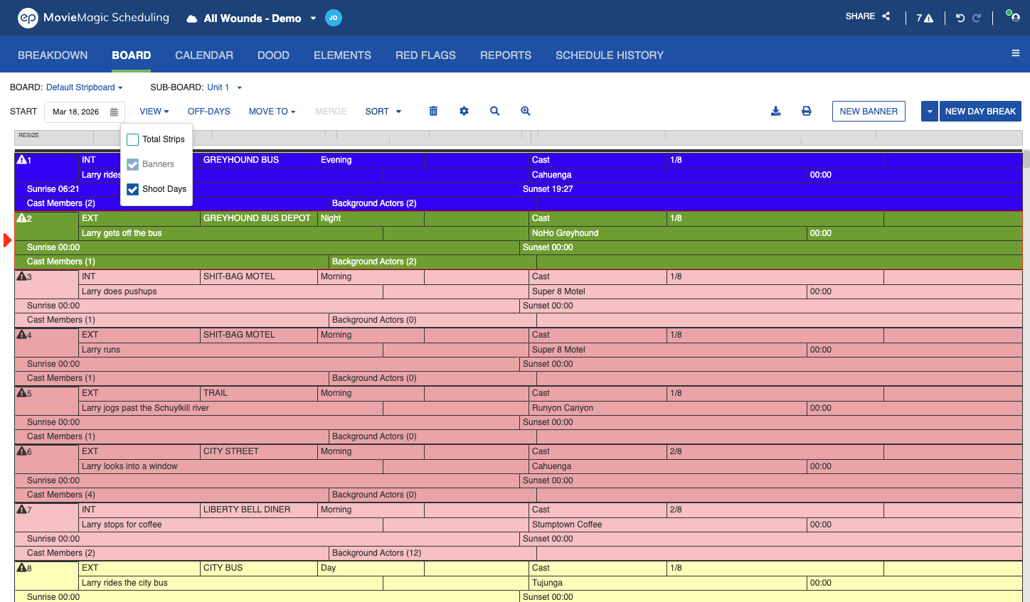 VIEW dropdown on the Board toolbar