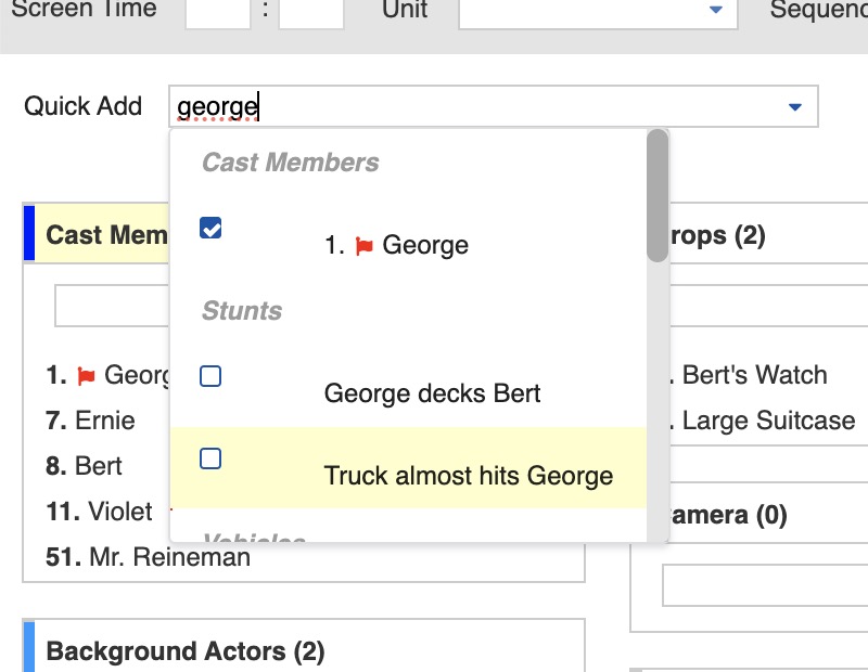 Quick add suggestions