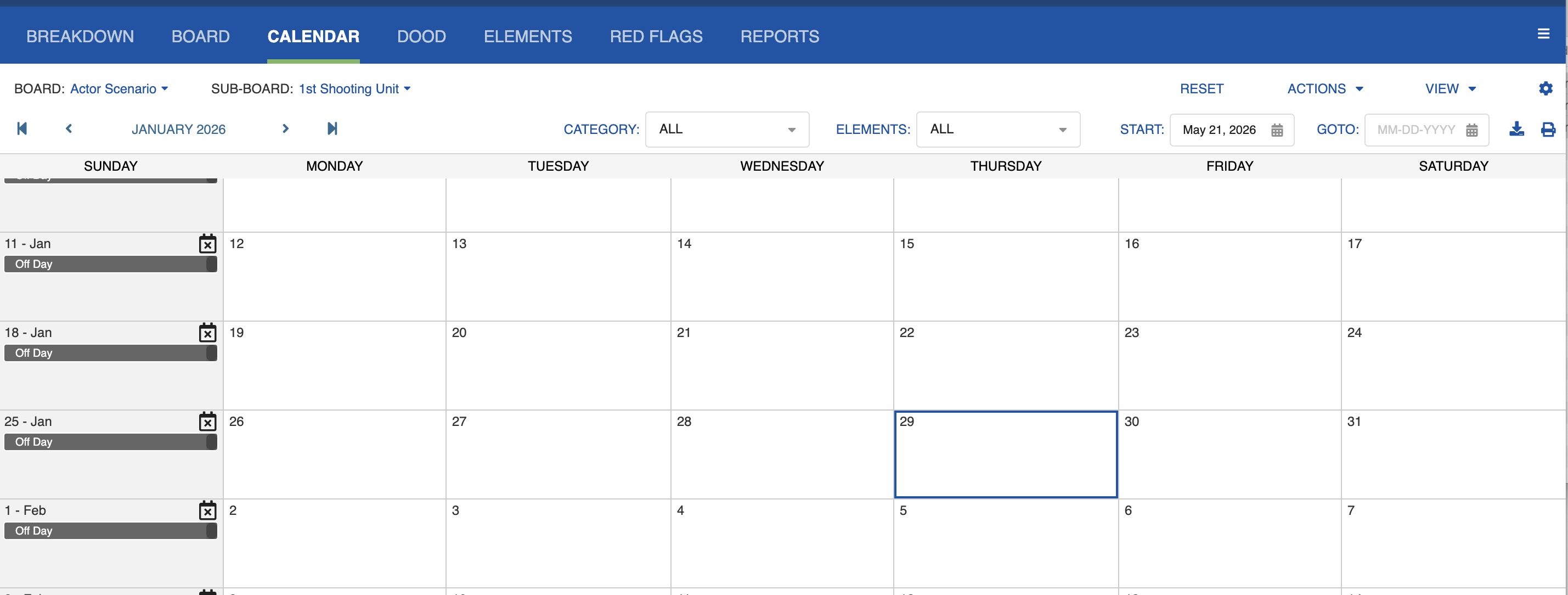 Calendar navigation overview