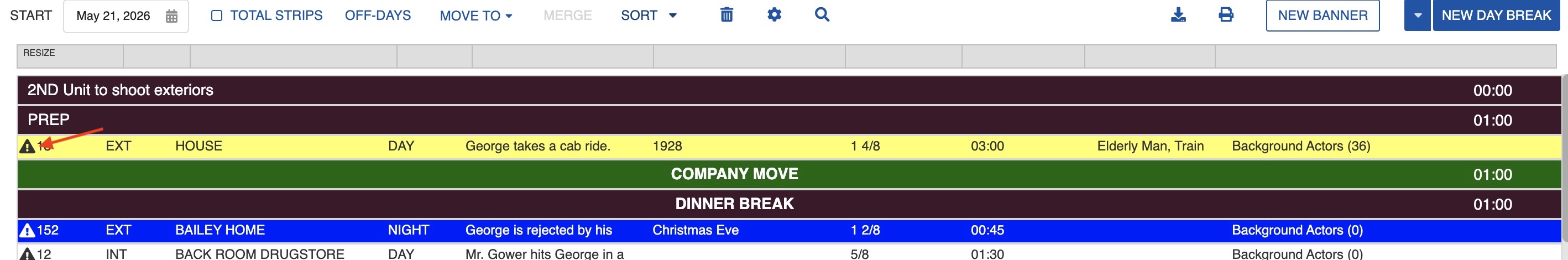 Conflict icon on Strip in Board