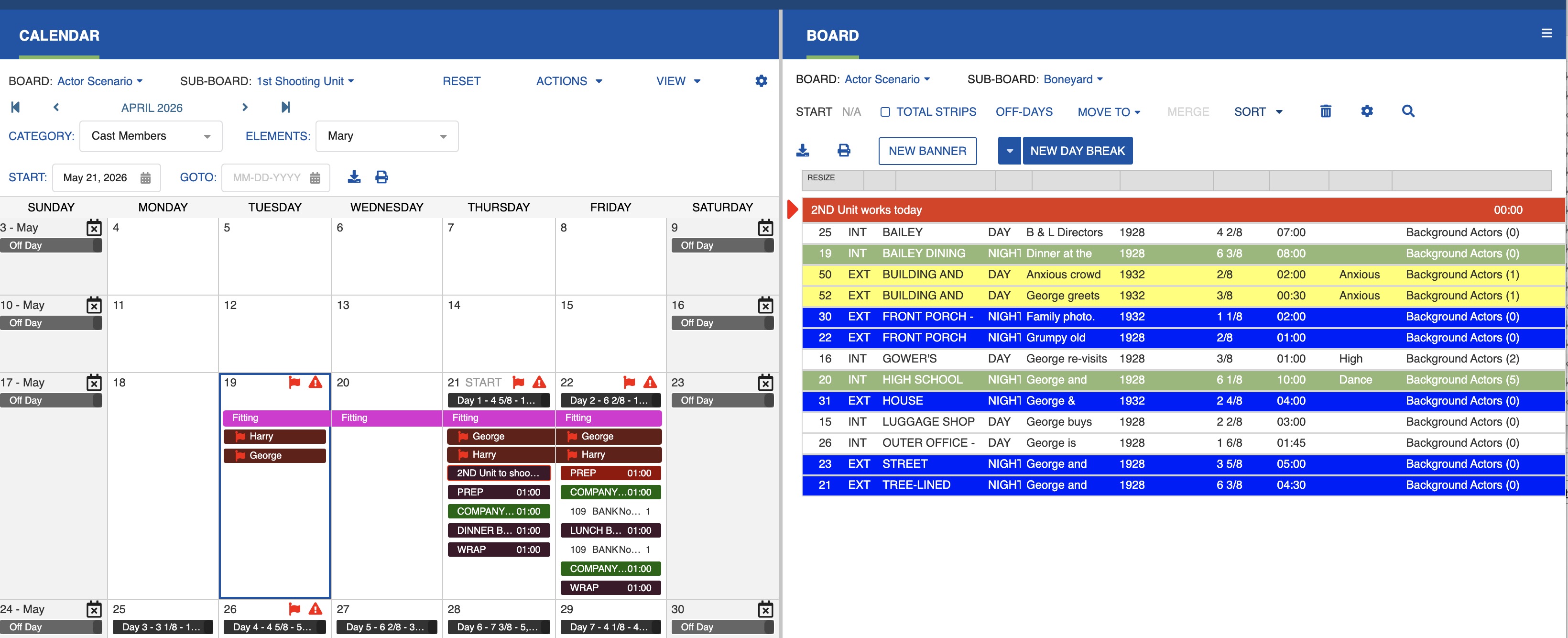 Drag and drop strips to Calendar date