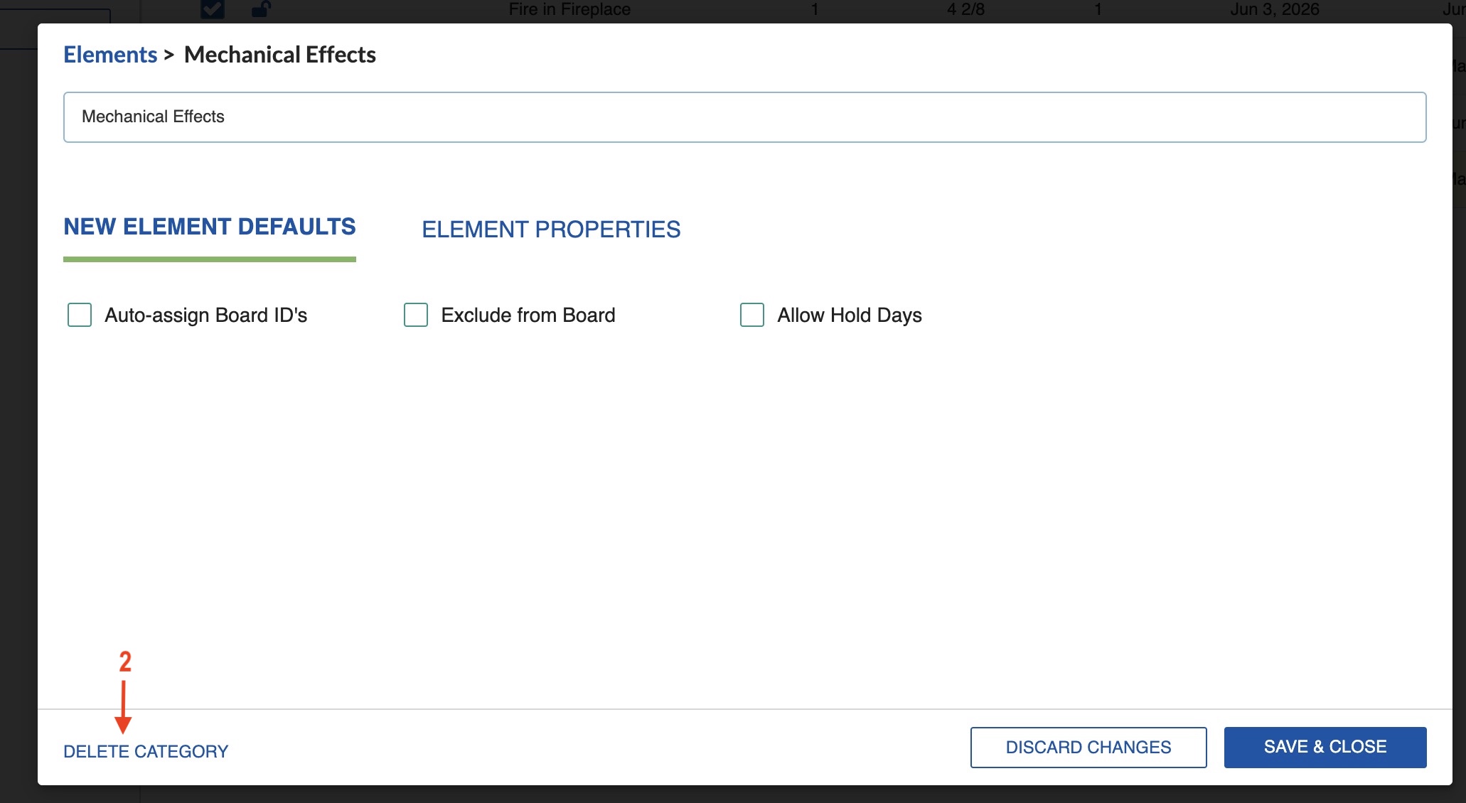 Delete Category edit icon