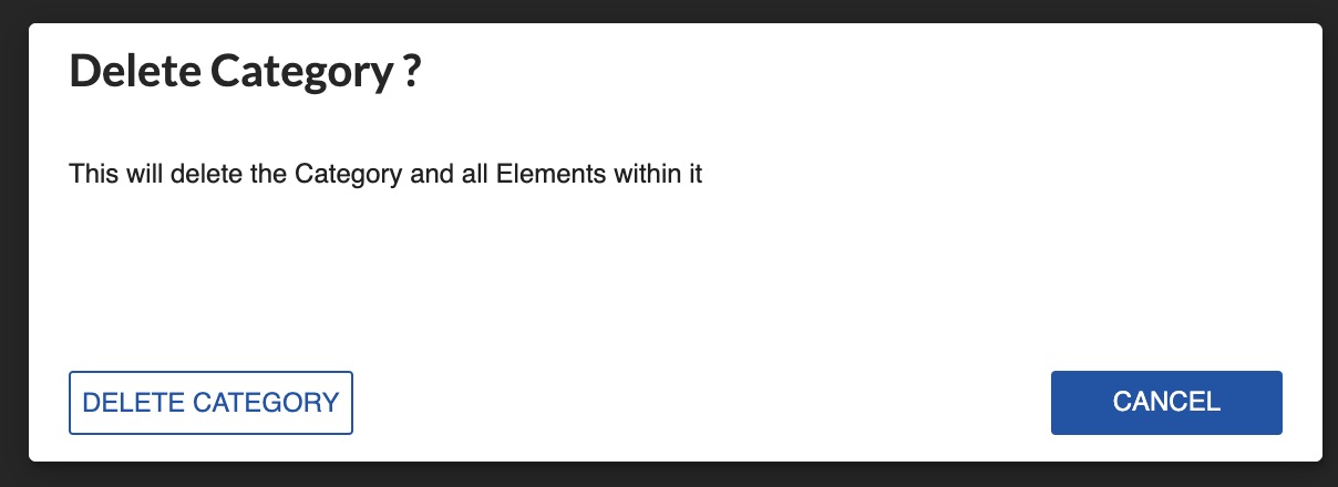 Delete Category confirmation
