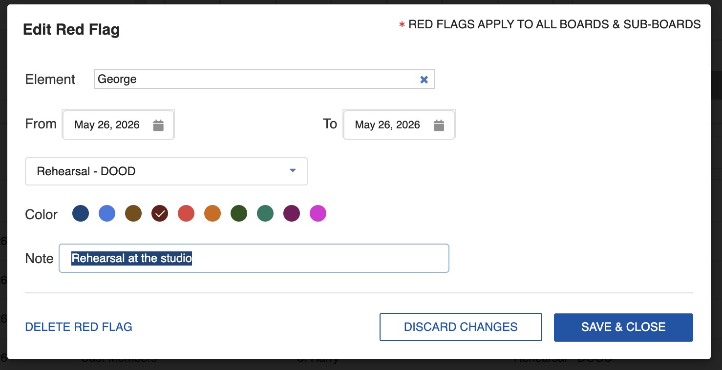 Save edited Red Flag