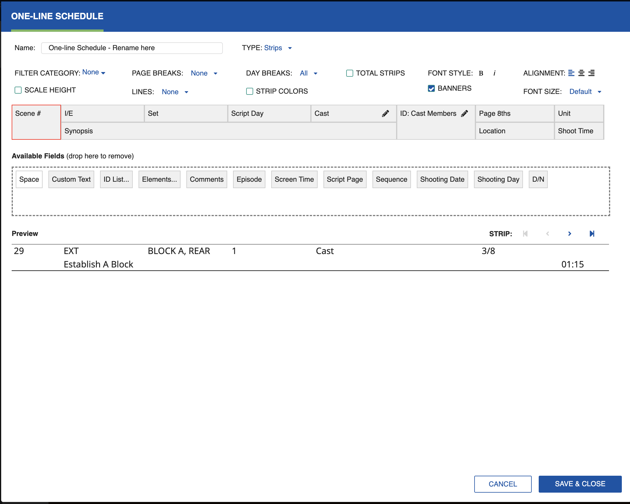 Rename report dialog